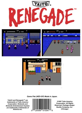 Renegade (USA) box cover back